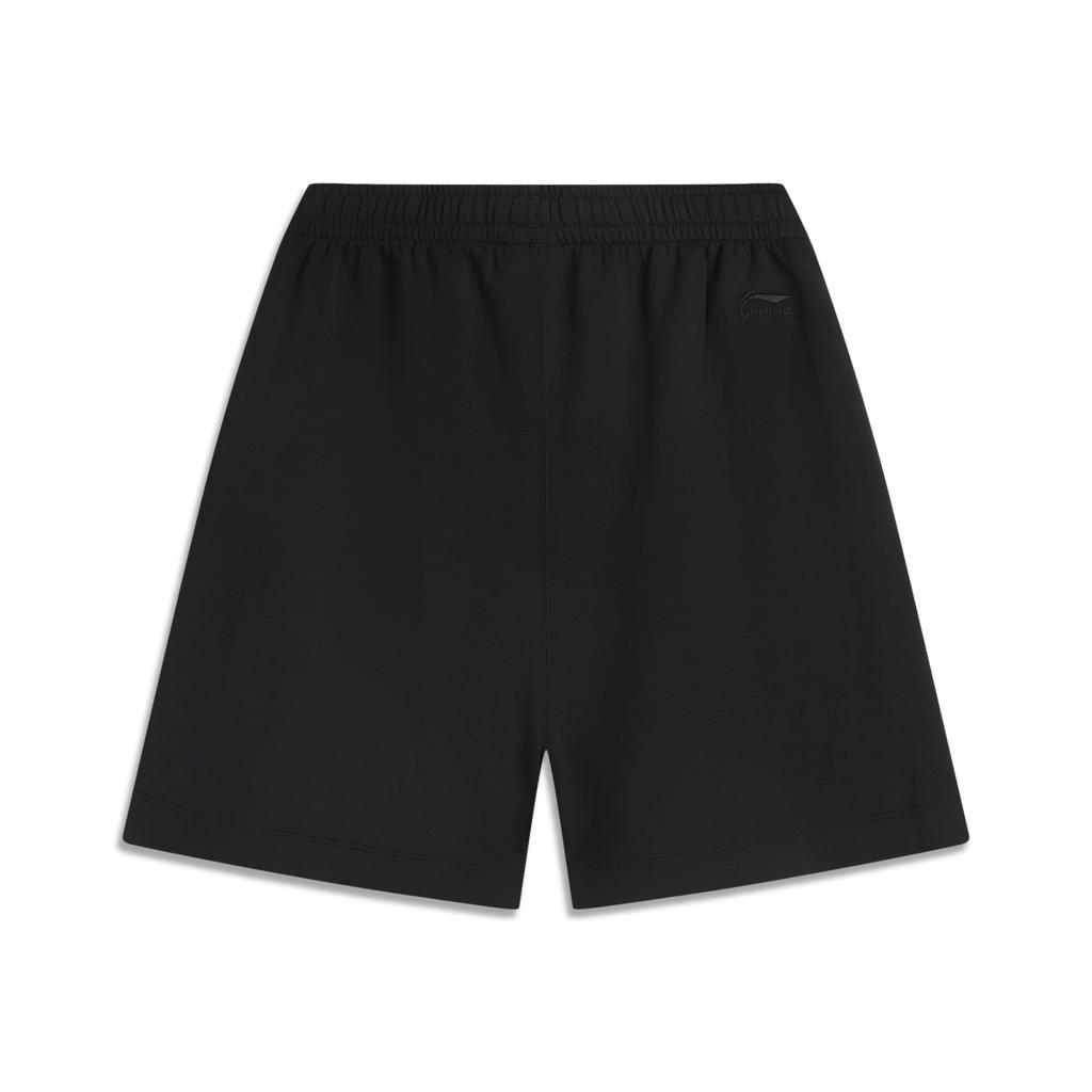 Li Ning Sports Trend Series Solid Color Mid Waist Breathable Versatile Straight Leg Casual Shorts Women shorts Black AKSV178-4