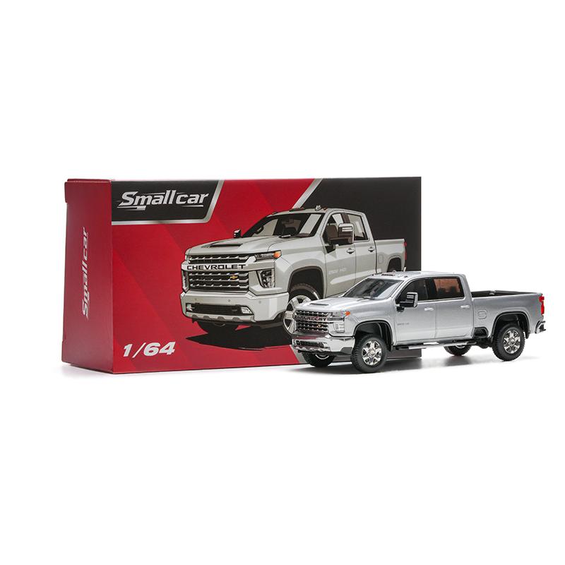 Nytt på lager Liten bil 1:64 Chevrolet Silverado Pick-up Legering Miniatyr Chevrolet Pickup Støpt Modellbil Leker Barn Pynt Gave