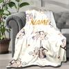 Custom Name A Elephant Theme Printed Blanket - Perfect for Couch, Bed, Travel & Outdoor Use | Machine Washable, Cozy & Durable.