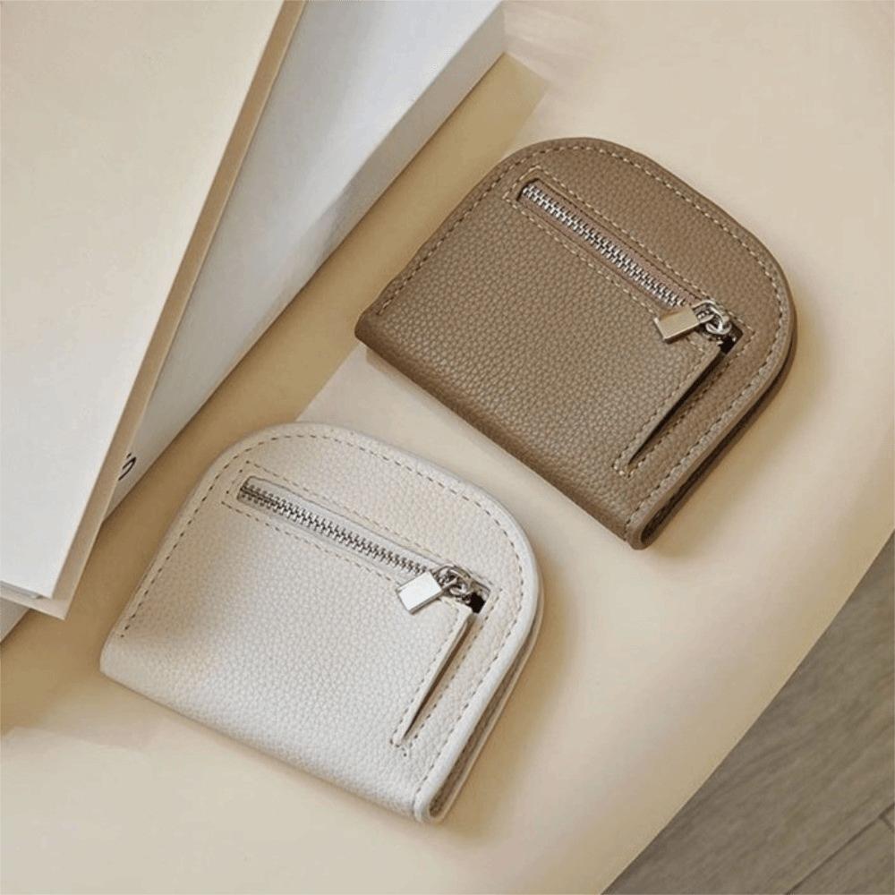 Koreański Styl Krótki Portfel Mini PU Skórzany Etui na Karty Prosty Portmonetka Studencki