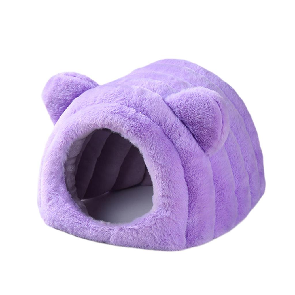 Samt Hamsterbett Halboffen Warmes Versteck Waschbares Nest für Kaninchen Igel Chinchilla Herbst Winter