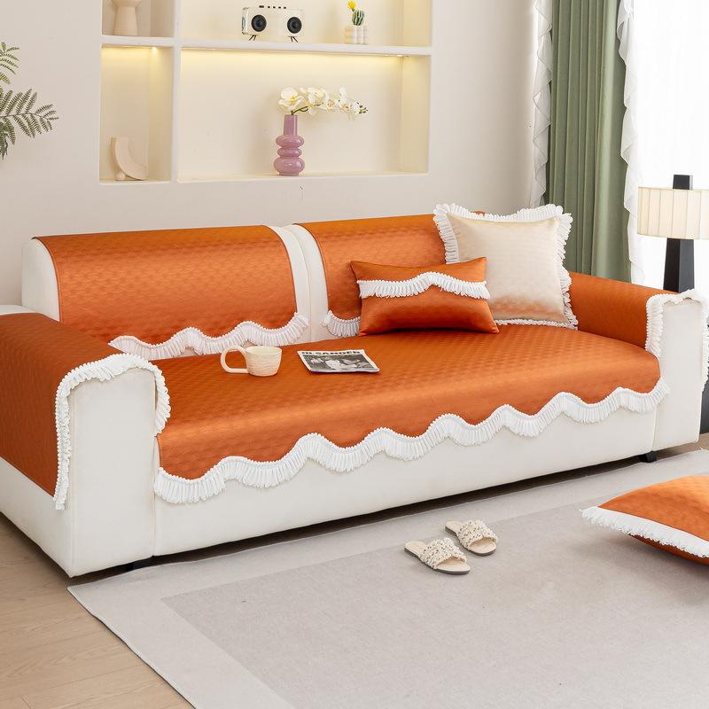 Ice Silk Summer Sofa Cushion Cool Feeling Breathable Sofa Covers For Living Room Anti-Dirty Universal Couch Slipcover Sofa Towel