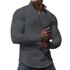Men's Spring and Autumn Small Checkered Sweatshirt Stand Collar Half Zipper Long Sleeve Jacquard Men's Top Trendy and Versatile