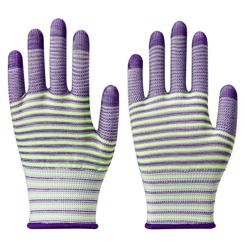 1/3/5 Pair Breathable Work Gloves Thorn Proof Non-Slip Wear-Resistant Nylon Industrial Gloves Striped Anti-Static Gardening Gloves