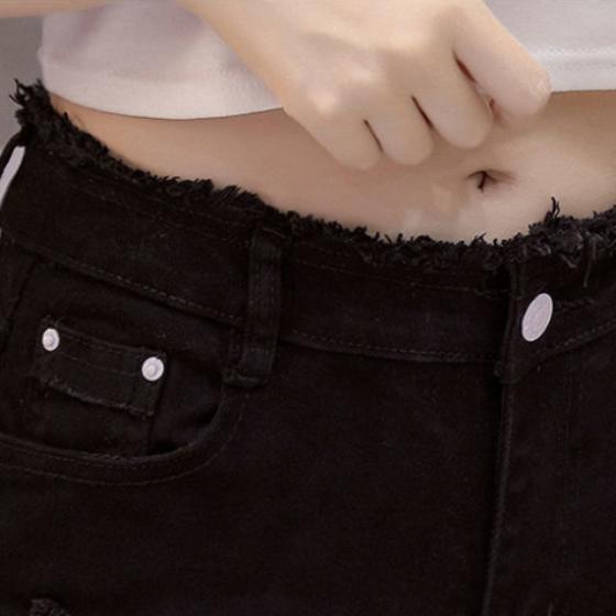 Super Stretch High Waist Denim Shorts Women's Tight-fitting Thin Autumn and Summer Thin Stretch Slim A-line Pants