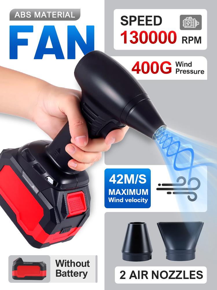Turbo Fan Violent Air Gun 400g Thrust Stepless Speed High Power Turbofan Leaf Blower Handheld Jet Fan for Makita 18V-21V battery