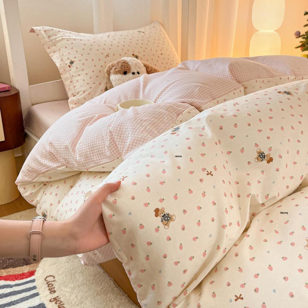 2026 New Cotton Printed Dormitory Bedding: Three- or Four-Piece Set for Single Bunk Beds