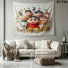 Crayon Shinchan Wall Tapestry Aesthetic Wall Hanging Printed Fabric Blanket Decorative Tapestries For Bedroom Living Room Home Decor
