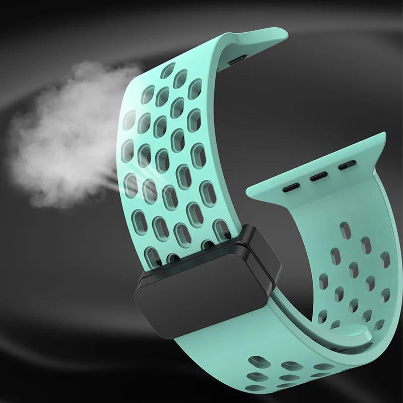 Magnetic Strap For Apple Watch Ultra Band 49mm 44mm 45mm 41mm 40mm 42mm 38mm Silicone Correa Bracelet iWatch Series 8 Se 7 6 5 4