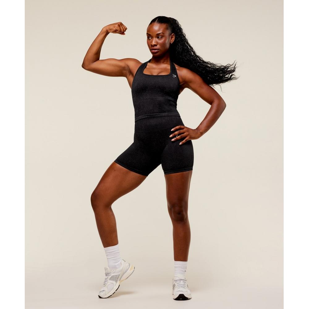 Gymshark Adapt Fleck X Whitney Tank With Shelf Black B5c1e Bbdg