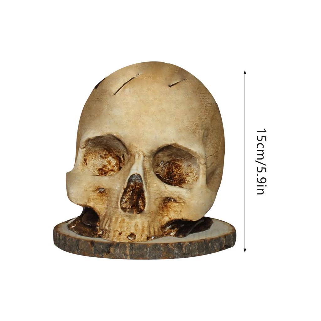 Skull Knife Holder Halloween Horror Kitchen Storage Head Rack Skeleton Knife and Fork Stand Desktop Ornaments Home Decoration