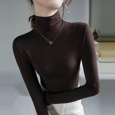 Women's High Neck Long Sleeve T-Shirt - Versatile Autumn & Winter Base Layer