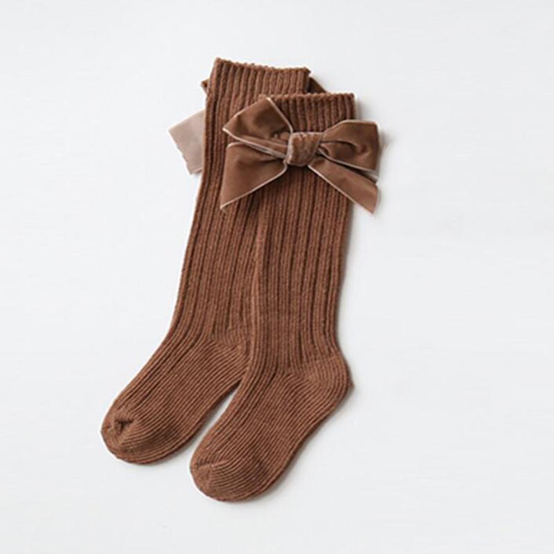 

0-5 лет детские носки для мальчиков и девочек из хлопка гольфы для новорожденных малышей с бантиками теплые осенне-зимние колготки для девочек гетры S (0 To 1 Years)