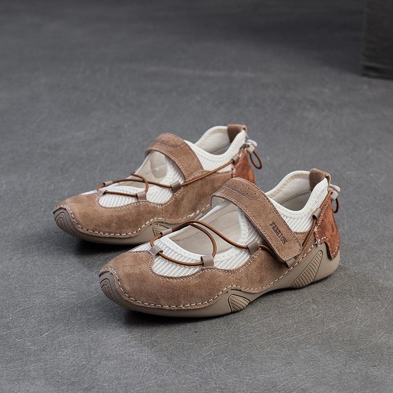 Johnature Breathable Mesh Sports Style Sandals Casual Versatile Soft Soled Women's Flat Shoes