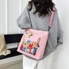 2. New tote bag, cartoon cute one-shoulder cross-body bag, large-capacity make-up bag trendy bag for the school season