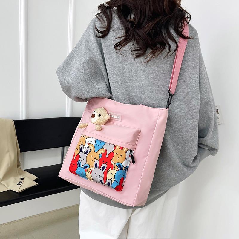 2. New Tote Bag, Cartoon Cute One-shoulder Cross-body Bag, Large-capacity Make-up Bag Trendy Bag for the School Season