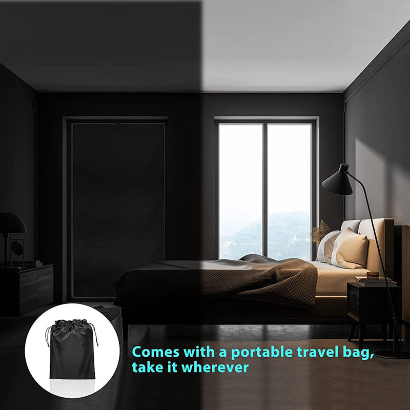 100% Blackout Curtain Removable Portable Travel DIY Blocking Window Film For Living Room Home Non-perforate No Drill Black Cloth