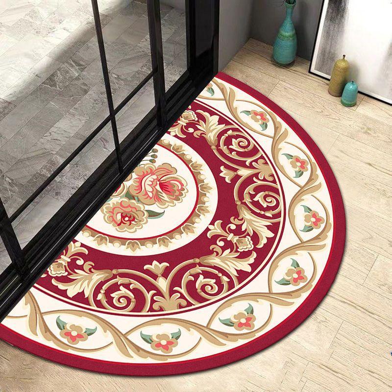 Half Circular Floor Mat Bathroom Non Slip Carpet Household Door Mat Dirt Resistant Foot Mat