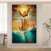 Tela Cristo Gesù Postres Ritratto Cristiano di Gesù Stampa Artistica da Parete Poster Camminerò con Cristo Versetto Biblico Poster Regalo