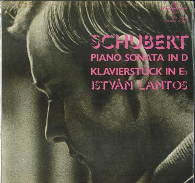 LP Plaat ISTVAN LANTOS, SCHUBERT - Pianosonate in D - Klavierstuk in SLPX11634 HUNGAROTON Hongarije Klassiek Gebruikt