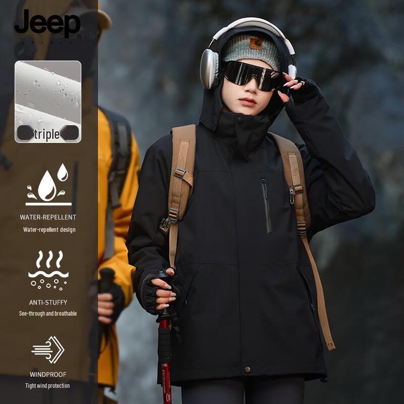 JEEP SPIRIT Unisex 3-in-1 Windproof Waterproof Outdoor Jacket