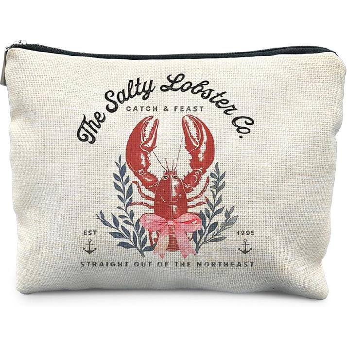 Beach Makeup Bag, Cosmetic Bags, Meet Me at the Beach, Beach Gifts for Women, Travel Makeup Pouch белый