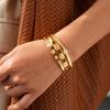 18k real gold electroplated zircon hollow geometric flower buckle bracelet environmentally friendly bracelet