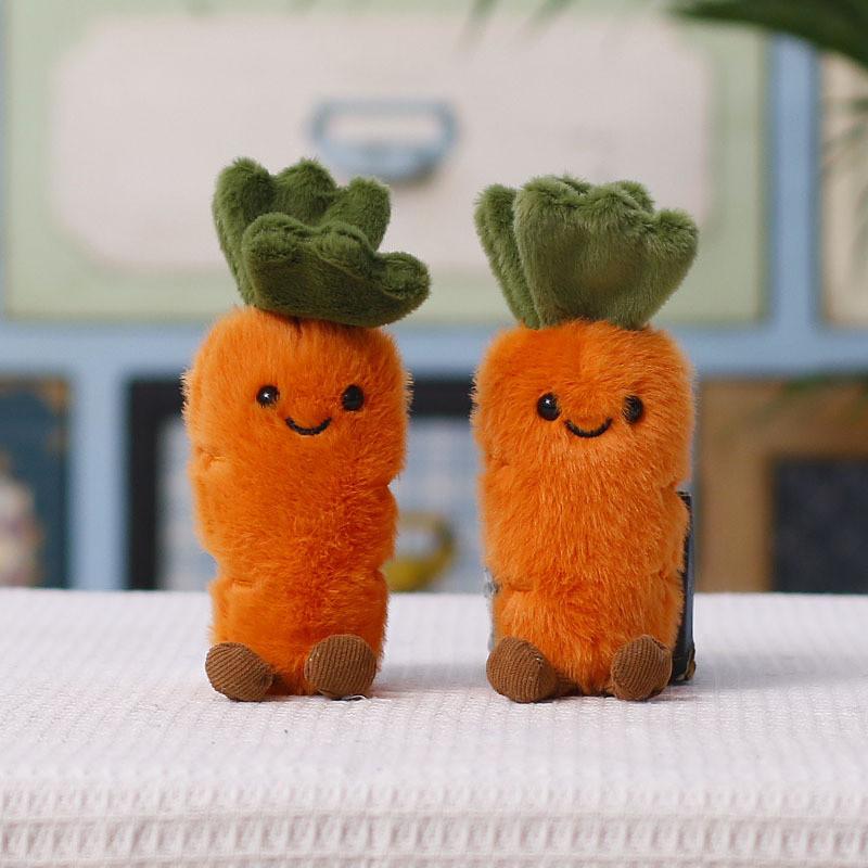 Cartoon Carrot Plush Keychain With Cute Vegetable Design For Kids And Teens