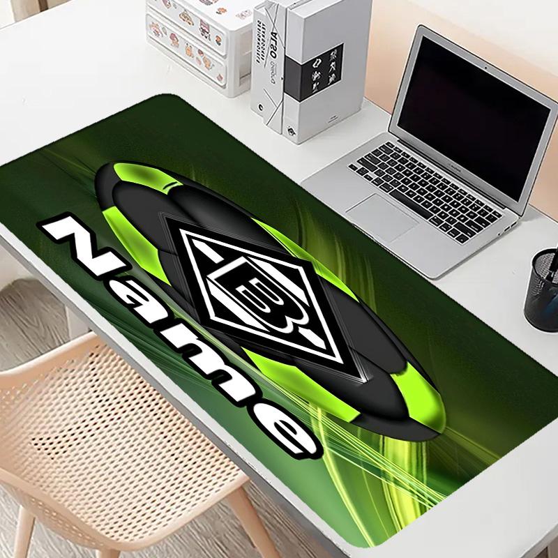Custom Name Personalized Borussia Monchengladbach Pattern Mousepad, Laptop PC Desk Mat, Decorative Desk Mat for Home Keyboard Pad Gift