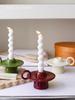 European Candle Ceramic Holder with Round Handle  Aromatherapy Candle Stand Seat,Burning Home Decoration Desktop Ornament