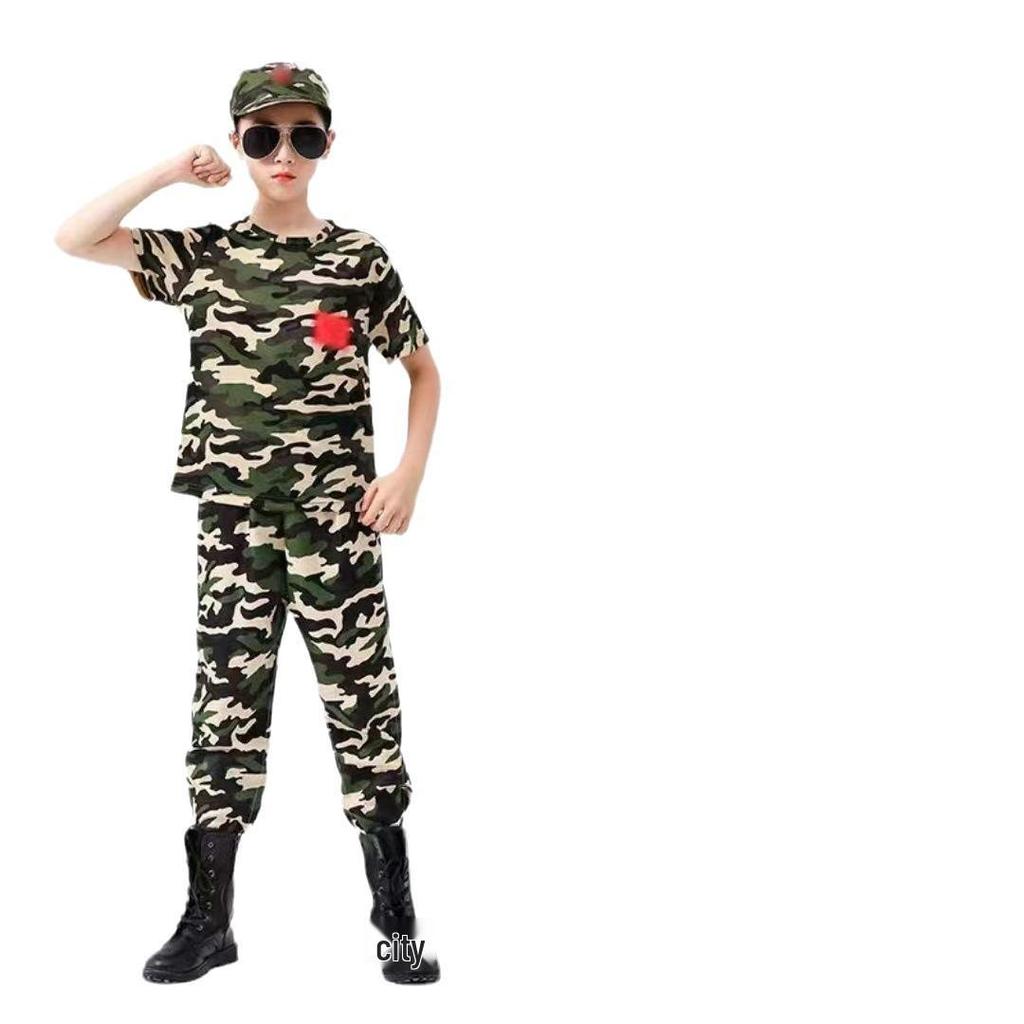 Çocuk Kamuflaj Askeri Üniformaları (Erkek ve Kız Çocukları İçin) - Anaokulu Eğitimleri, Yaz Kampları veya Okul Gösterileri İçin Mükemmel.