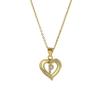 A-Z English Letter Initial Necklace 18K Gold Plated  Necklace Micro Setting Zircon Heart Necklace for Women