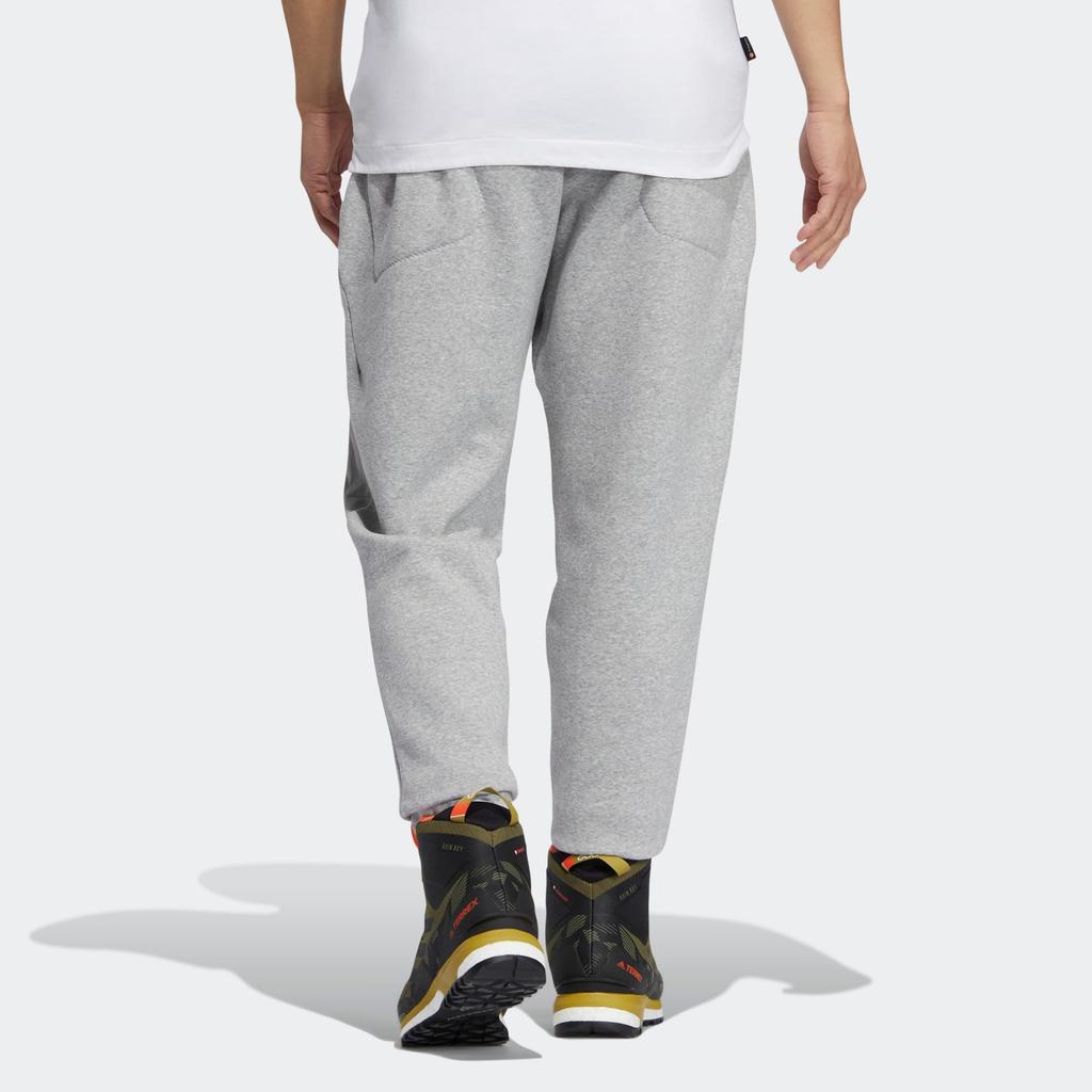 Adidas Logo Print Waist Elastic Sweatpants Men Bottoms Gray HM9714