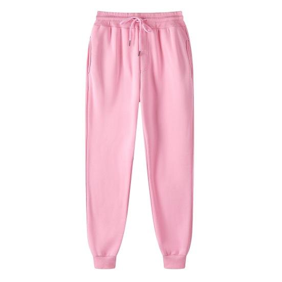 Damen Sporthose mit Kordelzug, elastischer Bund, lockere Jogginghose mit Knöchelband und Taschen, einfarbig, Jogginghose, Laufhose, Freizeithose