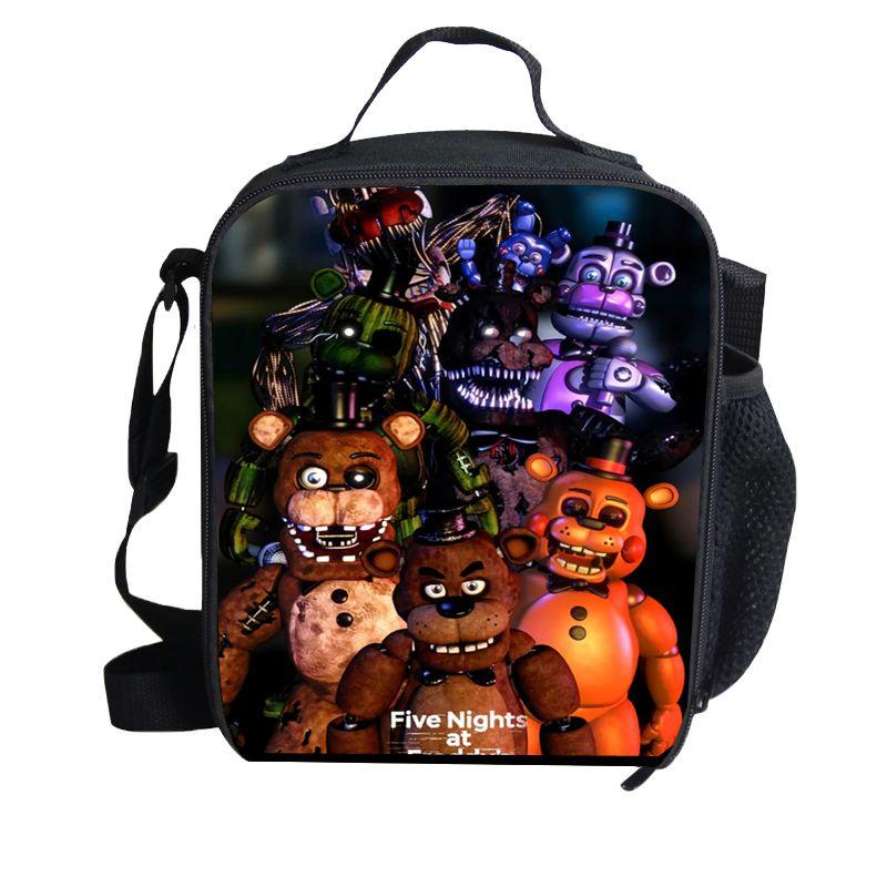 Five Nights At Freddy's Szkolna Torba Termiczna na Lunch na Zewnątrz Trwały Materiał Poliestrowy Izolowany Pakiet