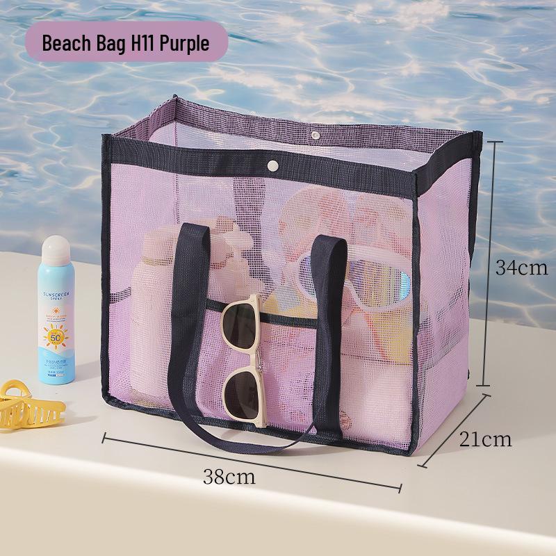 Große Strandtasche aus Mesh mit hoher Kapazität für Spielzeug und Badebekleidung – Multifunktionale Reisehandtasche