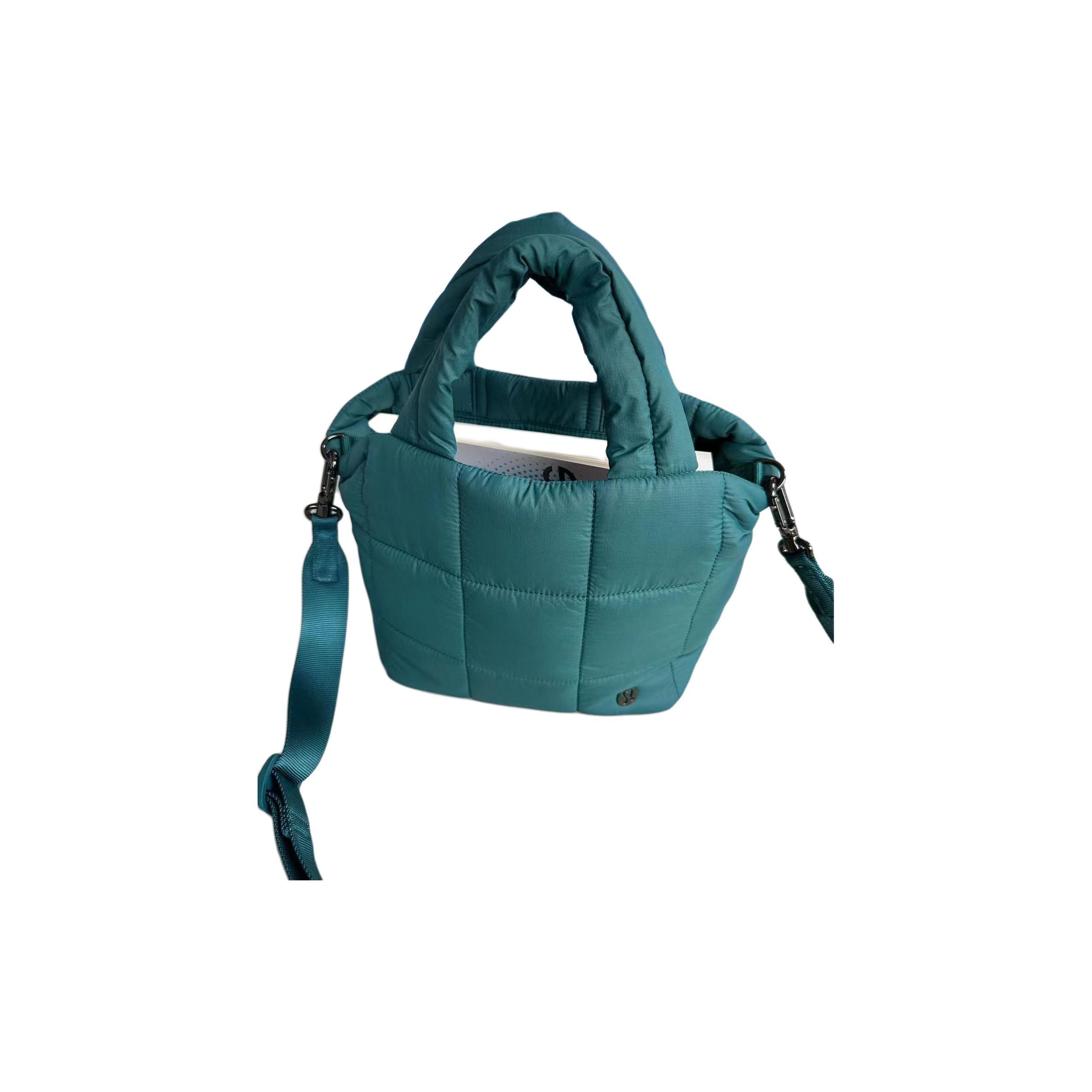 Lululemon 5L Quilted Grid Fashion Classic Nylon Shoulder Crossbody Bag Women bags Blue-Green LW9EFAS-277544 Blue Green
