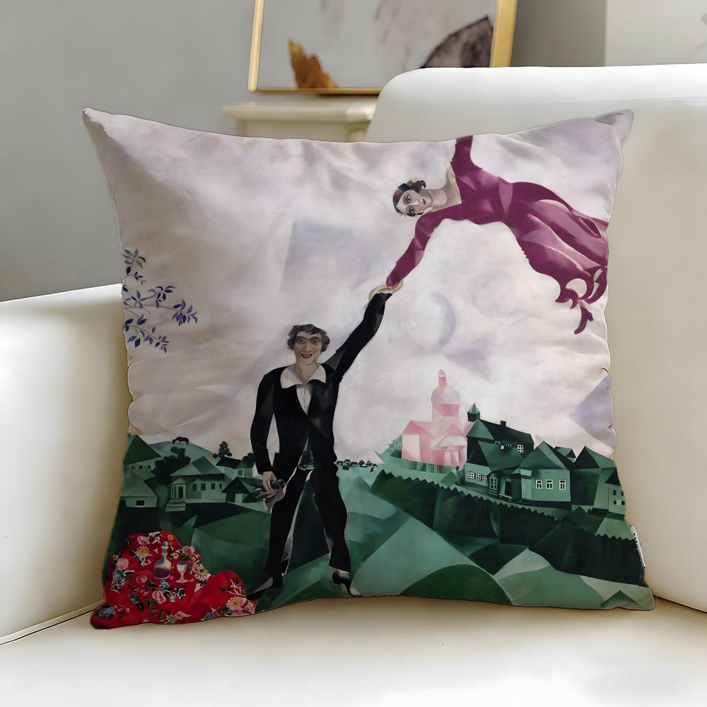 Classic Painter Marc Chagall Cushion Cover Soft & Easy-Wash Pillow Case – Versatile for Couch, Bed, Travel and Office