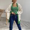 Hirsionsan, primăvară, toamnă, mozaic, tricot, cardigane femei, noi, un singur piept, vintage, pulovere coreene, haine la modă pentru femei