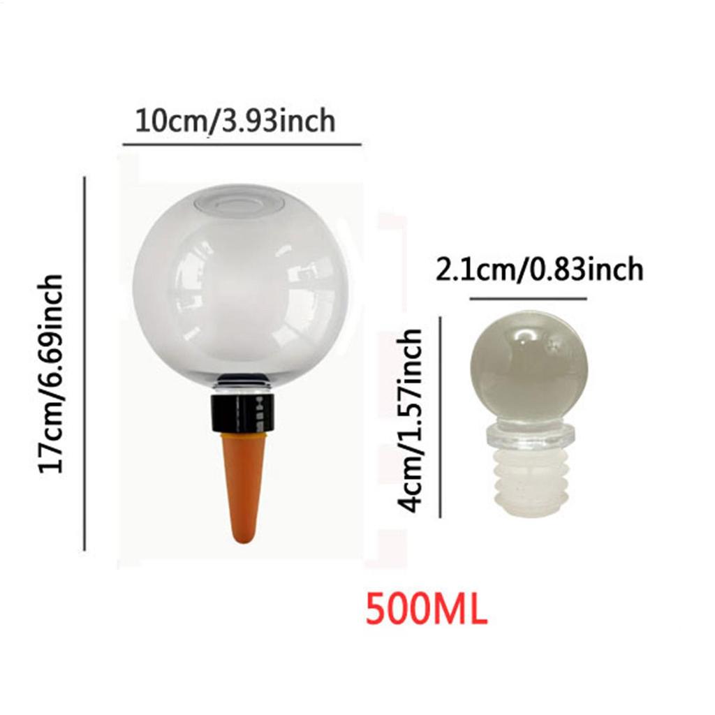Plant Watering Bulbs 4pcs 500ml Clear Automatic Water Globes Drip Irrigation Device with Lid for Potted Succulents Vacation