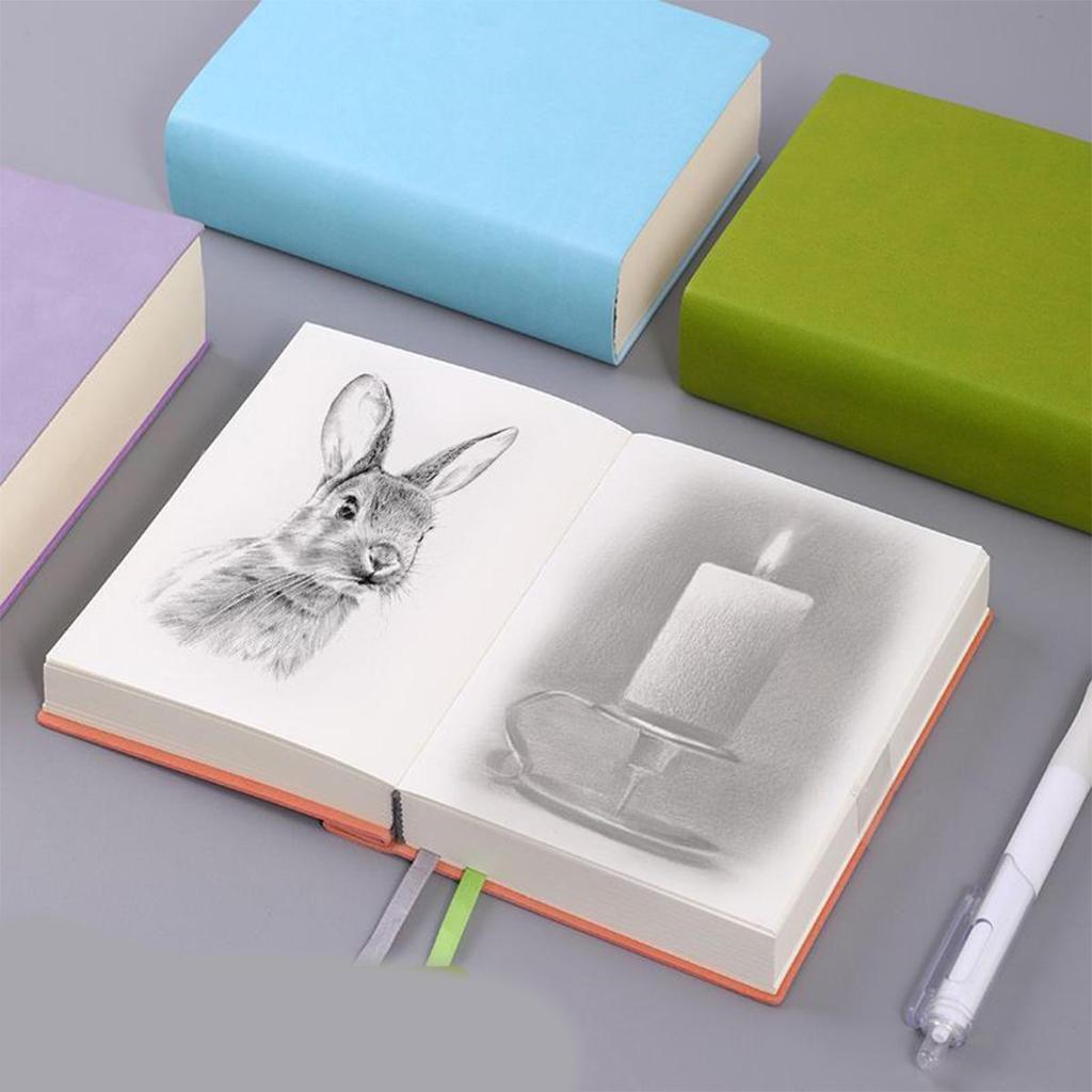 A6 Extra Thick Leather Notebook, Blank/lined Pages, Student Leather Notepad, Drawing Book, Business Meeting Record Book, Mind Map