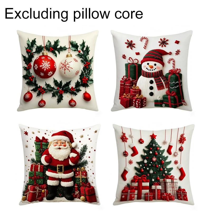 

1/4 наволочка 2D плоская печать 18x18 дюймов модная классическая новая рождественская атмосфера 4PCS