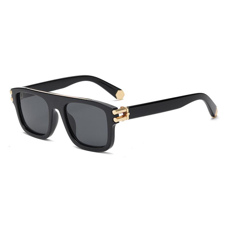 Retro box black frame sunglasses outdoor travel UV protection trend sunglasses versatile decorative sunshade glasses