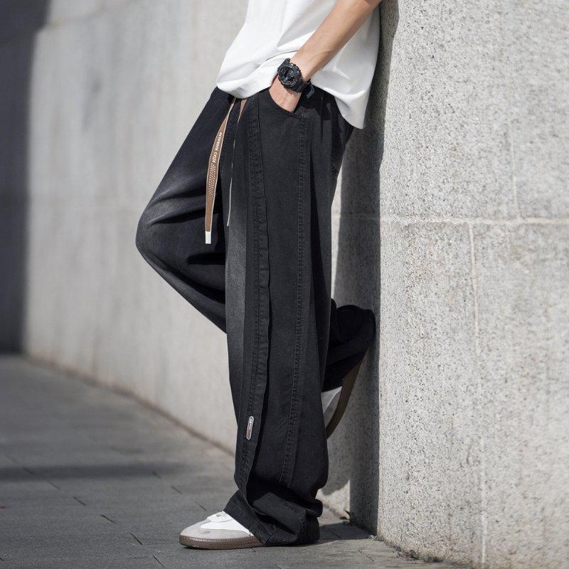 Blugi Mărime Mare Bărbați Noi de Vară Subțiri Drepți Largi Casual Plus Grăsuți Plus Mai Mari Grăsuți Pantaloni cu Picior Larg