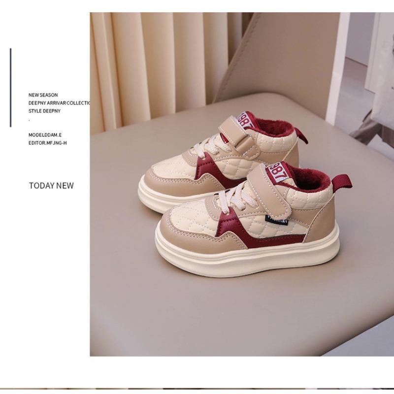 Children's shoes velvet autumn and winter new boys two cotton shoes girls baby high top board shoes children's sports shoes