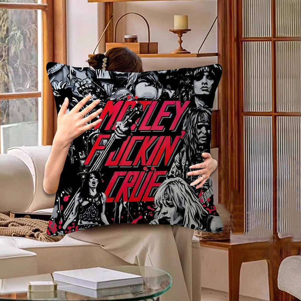 Classic Band M-Motley C-Crue Office Cushion Pillowcase Car Cushion Cover45X45CM Lumbar Pillowcase Sofa Pillowcover