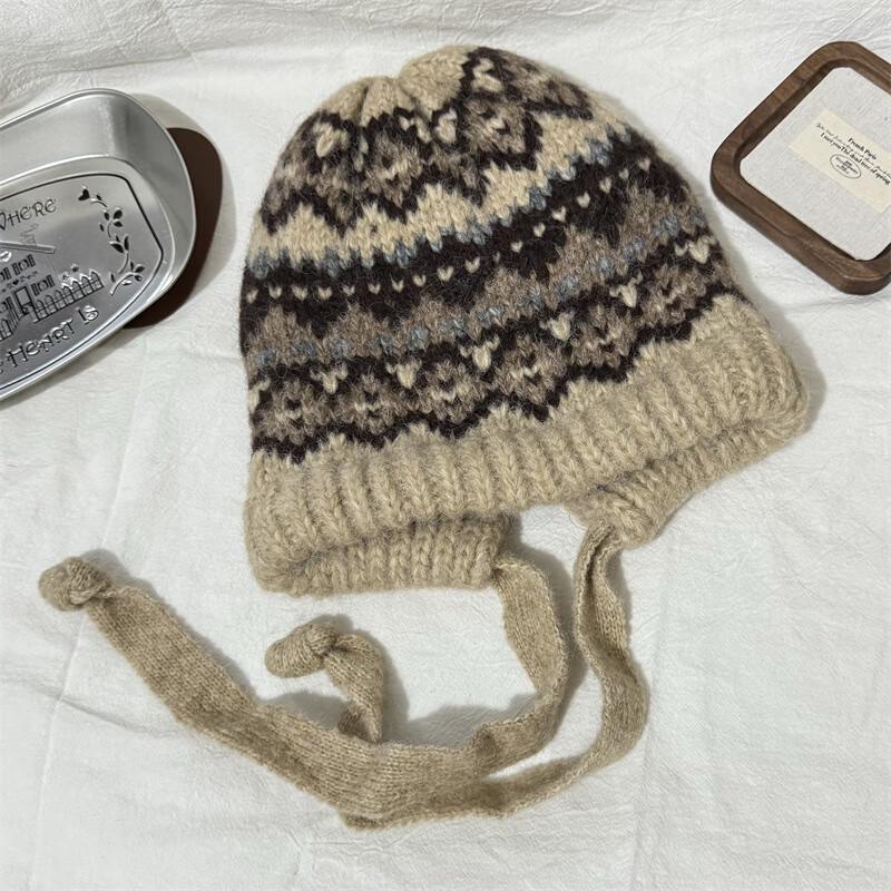 OEING Jacquard Wool Blend Knitted Beanie