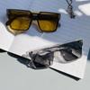 Fashion Oversized Square One-piece Sunglasses Women Retro Mirror Lens Eyewear Shades UV400 Men Punk Sun Glasses