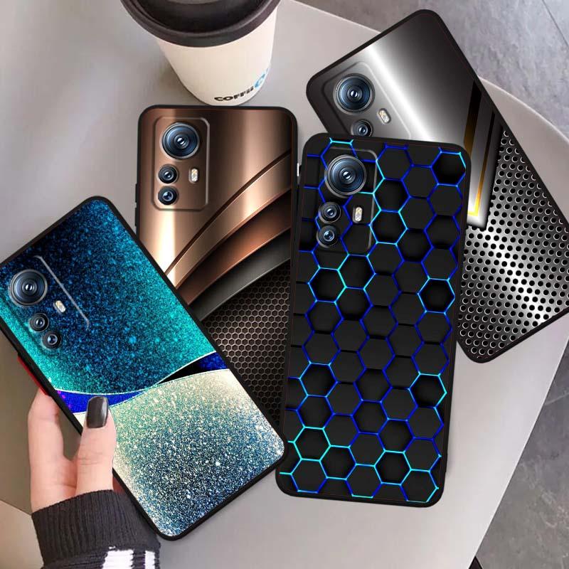 Artistic metal style pattern For Xiaomi Mi 15 14 13 13T 12 12T 12S 11 11i 11T Pro Ultra Lite 5G Black Soft Phone Case