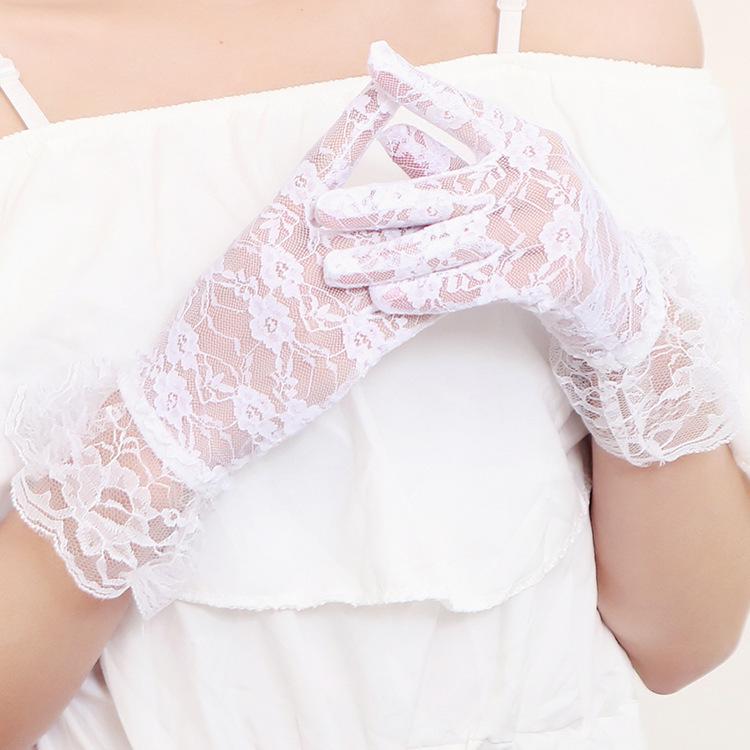 Women's Spring/Summer Lace Driving Gloves: Thin Sunscreen Wedding & Etiquette Gloves